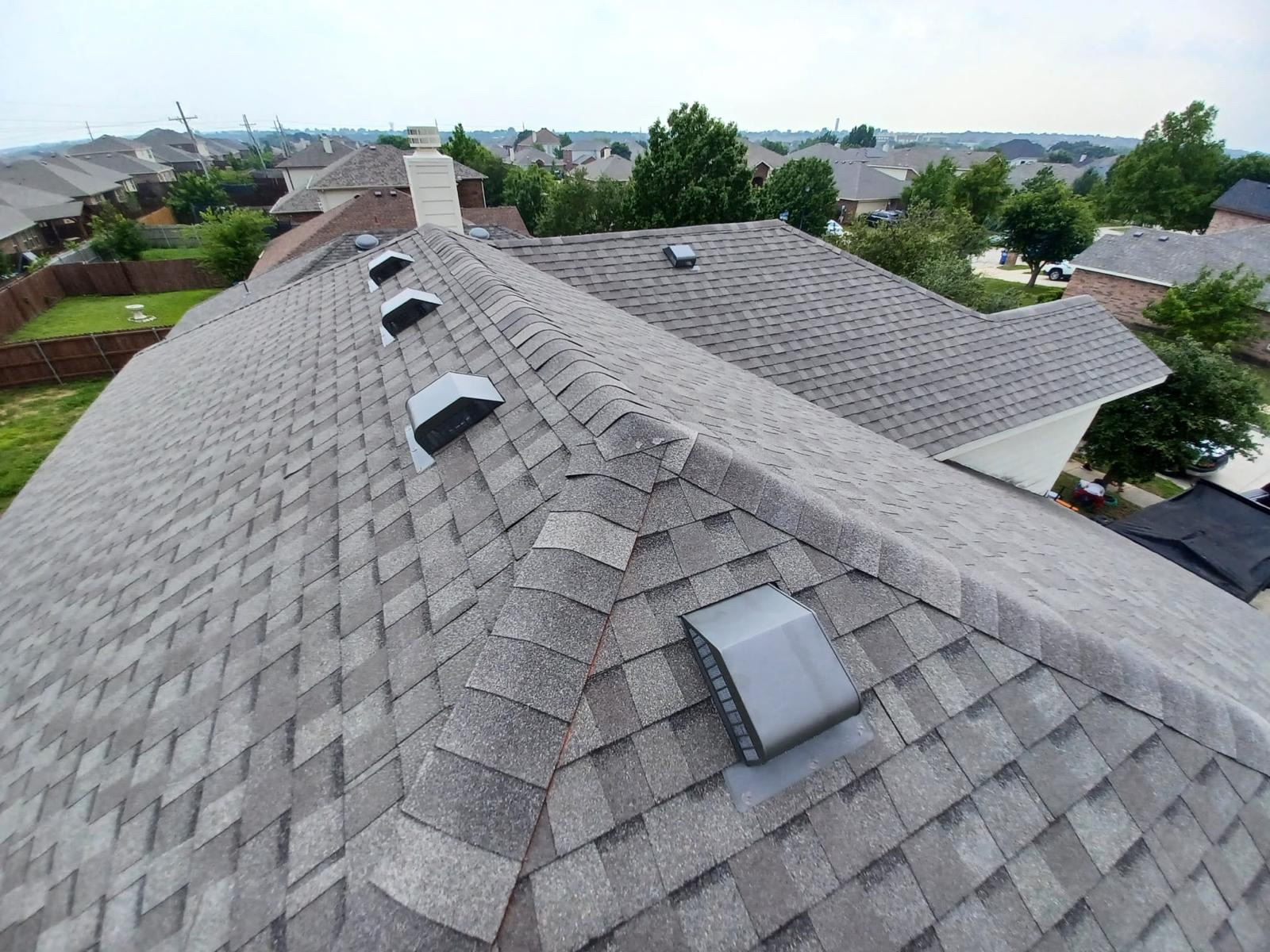 Completed charcoal roof replacement — Irving TX